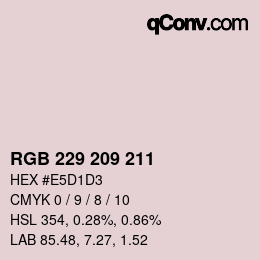 颜色代码: RGB 229 209 211 | qconv.com