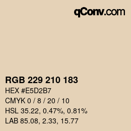 Color code: RGB 229 210 183 | qconv.com