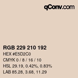 Color code: RGB 229 210 192 | qconv.com