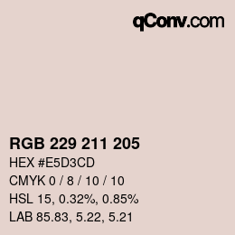 カラーコード: RGB 229 211 205 | qconv.com