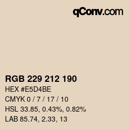 颜色代码: RGB 229 212 190 | qconv.com