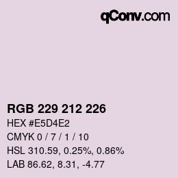 Color code: RGB 229 212 226 | qconv.com