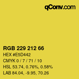 Color code: RGB 229 212 66 | qconv.com