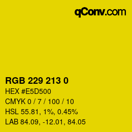 Código de color: RGB 229 213 0 | qconv.com