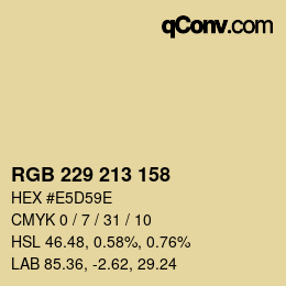 カラーコード: RGB 229 213 158 | qconv.com