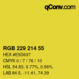 Color code: RGB 229 214 55 | qconv.com