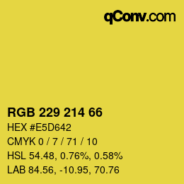 Color code: RGB 229 214 66 | qconv.com