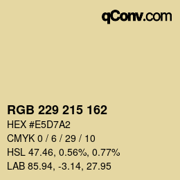 Color code: RGB 229 215 162 | qconv.com