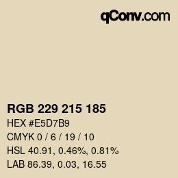 Código de color: RGB 229 215 185 | qconv.com