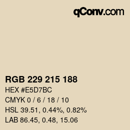 Color code: RGB 229 215 188 | qconv.com