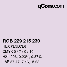 Farbcode: RGB 229 215 230 | qconv.com