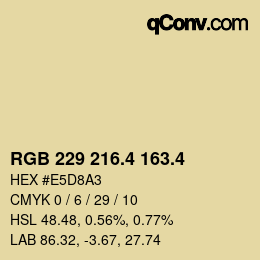 カラーコード: RGB 229 216.4 163.4 | qconv.com