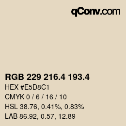 カラーコード: RGB 229 216.4 193.4 | qconv.com