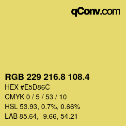 カラーコード: RGB 229 216.8 108.4 | qconv.com