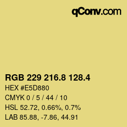 カラーコード: RGB 229 216.8 128.4 | qconv.com