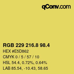 カラーコード: RGB 229 216.8 98.4 | qconv.com