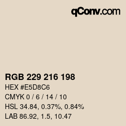 Farbcode: RGB 229 216 198 | qconv.com