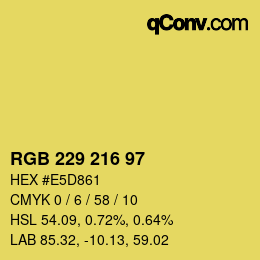 カラーコード: RGB 229 216 97 | qconv.com