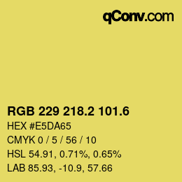 カラーコード: RGB 229 218.2 101.6 | qconv.com