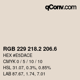 カラーコード: RGB 229 218.2 206.6 | qconv.com