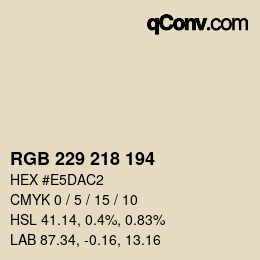 Código de color: RGB 229 218 194 | qconv.com