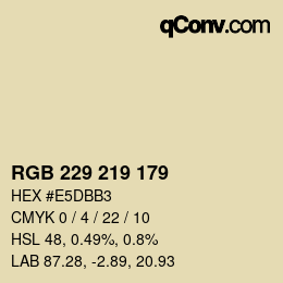 Farbcode: RGB 229 219 179 | qconv.com