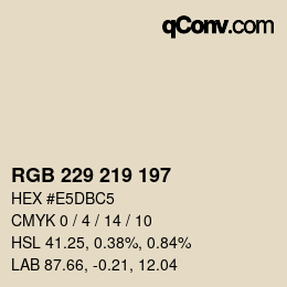 カラーコード: RGB 229 219 197 | qconv.com