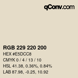 Farbcode: RGB 229 220 200 | qconv.com