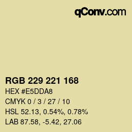 Color code: RGB 229 221 168 | qconv.com