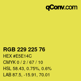 Color code: RGB 229 225 76 | qconv.com