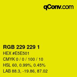 Color code: RGB 229 229 1 | qconv.com