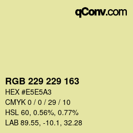 Color code: RGB 229 229 163 | qconv.com