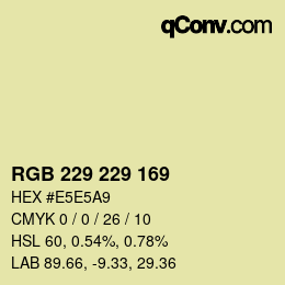 Color code: RGB 229 229 169 | qconv.com