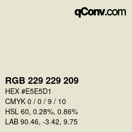 Color code: RGB 229 229 209 | qconv.com