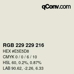 Código de color: RGB 229 229 216 | qconv.com