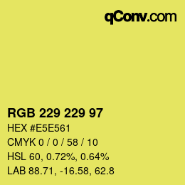 Color code: RGB 229 229 97 | qconv.com