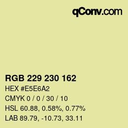 Color code: RGB 229 230 162 | qconv.com