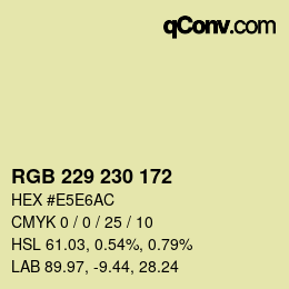 Color code: RGB 229 230 172 | qconv.com