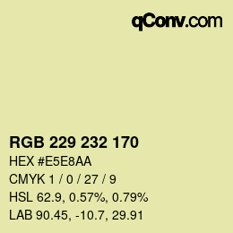 Color code: RGB 229 232 170 | qconv.com