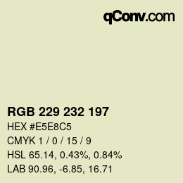 Código de color: RGB 229 232 197 | qconv.com
