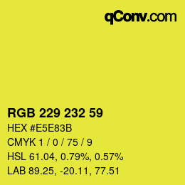 Color code: RGB 229 232 59 | qconv.com