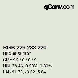 Código de color: RGB 229 233 220 | qconv.com