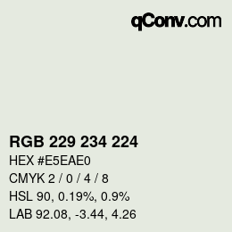 Farbcode: RGB 229 234 224 | qconv.com