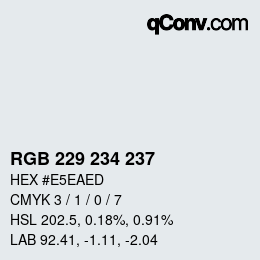 Code couleur: RGB 229 234 237 | qconv.com