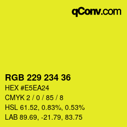 Código de color: RGB 229 234 36 | qconv.com