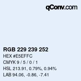 颜色代码: RGB 229 239 252 | qconv.com
