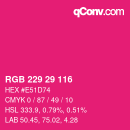 Farbcode: RGB 229 29 116 | qconv.com