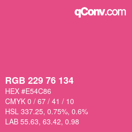 Color code: RGB 229 76 134 | qconv.com