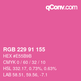 颜色代码: RGB 229 91 155 | qconv.com