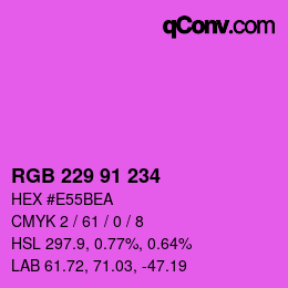 Color code: RGB 229 91 234 | qconv.com